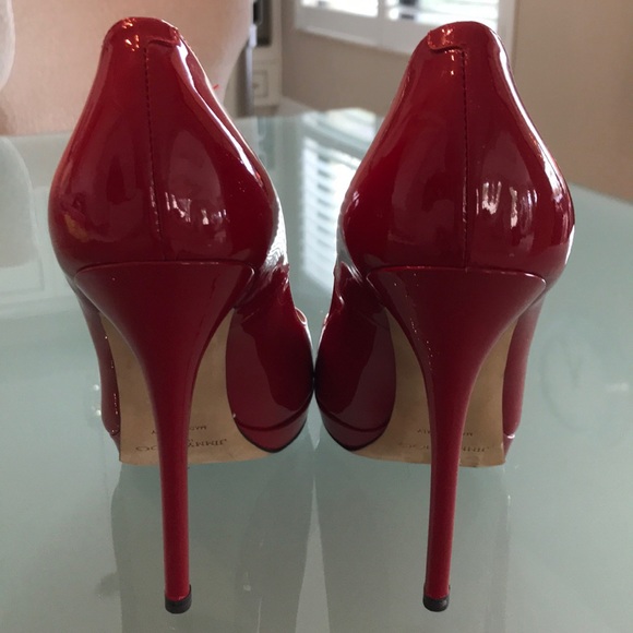NWOT Jimmy Choo Red Patent Leather Pumps Sz 39.5 - Picture 5 of 7